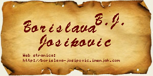 Borislava Josipović vizit kartica